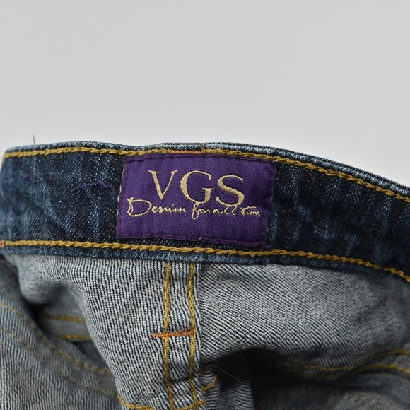 Vtg Y2k VGS Womens Jeans Size 8 Dark Wash Mid‎ Rise Slim Straight Leg Stretch - Picture 6 of 13